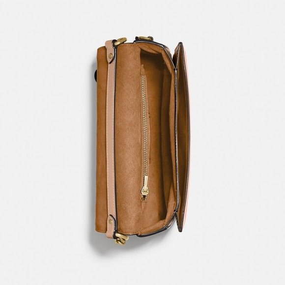 🌺🌹 Coach Colorblock Hutton Shoulder Bag Brass/Ivory Blush Multi 89070 - Picture 5 of 13